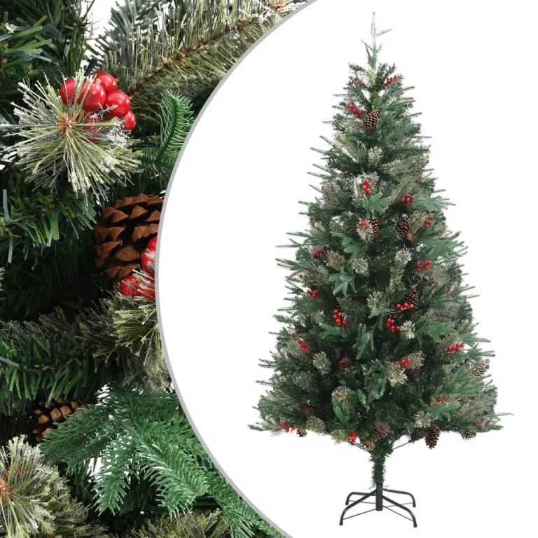 Weihnachtsbaum mit Zapfen Grn 225 cm PVC & PE
