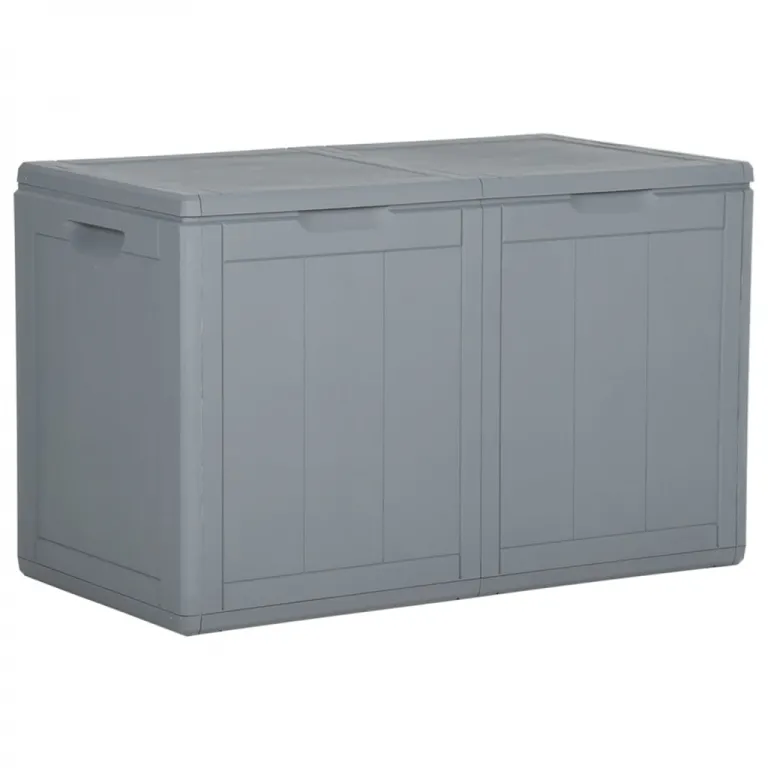 Kissenbox Auflagenbox Gartentruhe Aufbewahrungsbox 180 L Grau Kunststoff