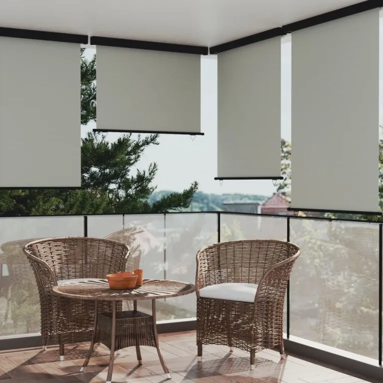 Sichtschutz Balkon-Seitenmarkise 117x250 cm Grau