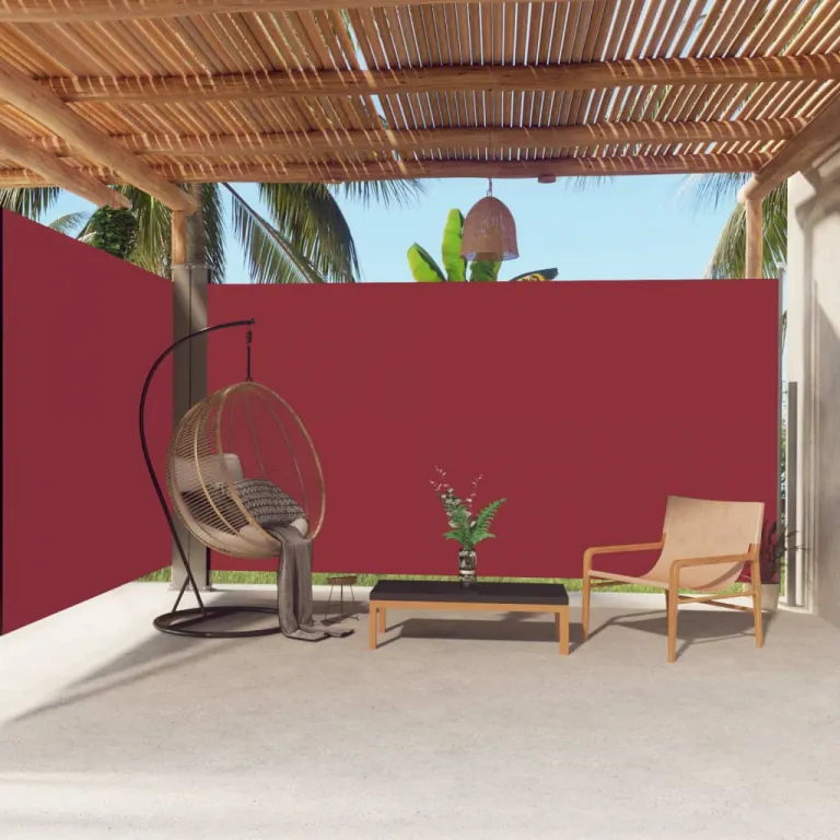 Sichtschutz Windschutz Sonnenschutz Seitenmarkise Ausziehbar Rot 200x600 cm