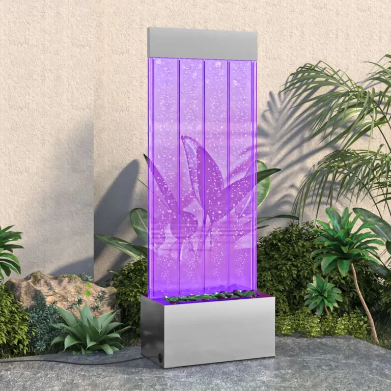 Wassersule mit RGB LEDs Edelstahl und Acryl 110 cm