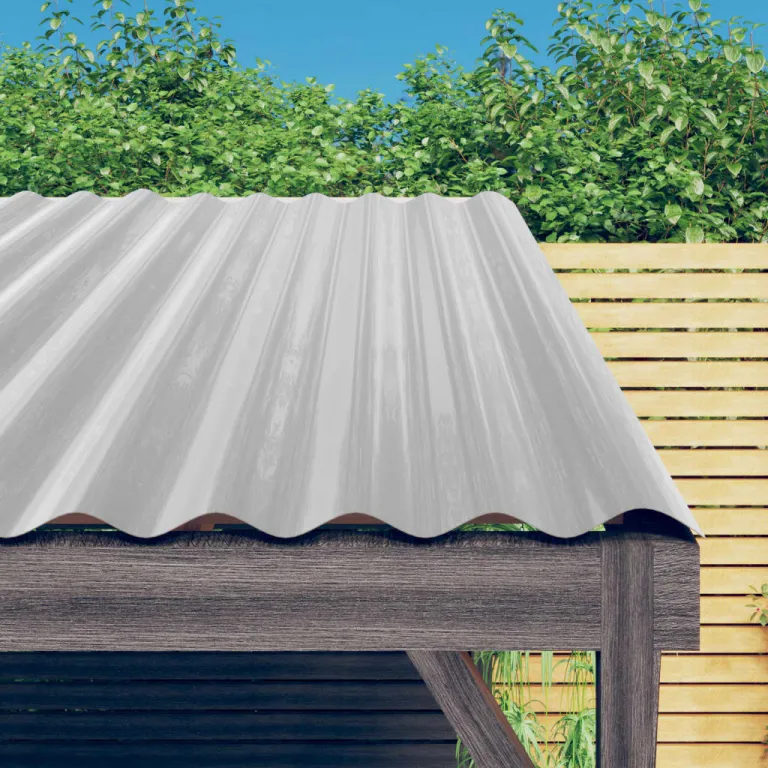 Dachpaneele 12 Stk. Pulverbeschichteter Stahl Silber 60x36 cm Dacheindeckung Wetterschutz