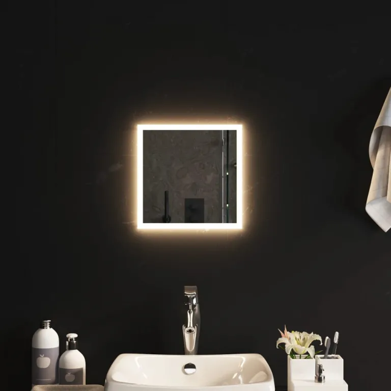 Spiegel Badezimmer LED-Beleuchtung LED-Badspiegel 30x30 cm