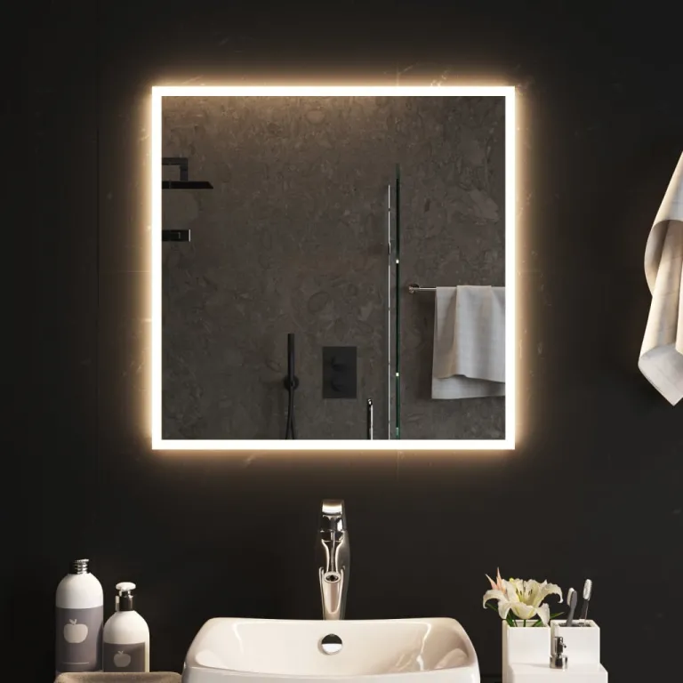 Spiegel Badezimmer LED-Beleuchtung LED-Badspiegel 60x60 cm