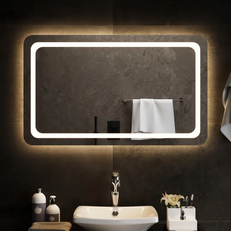 LED-Badspiegel 100x60 cm Bad Spiegel Beleuchtet Badezimmer