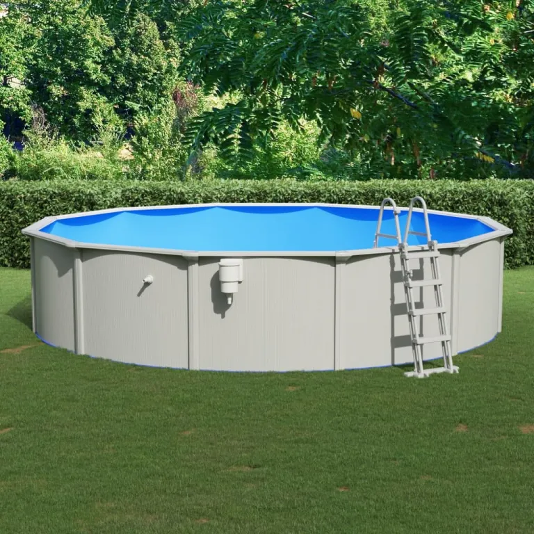 Pool mit Sicherheitsleiter Stahlwandpool Gartenpool Schwimmbecken 550x120 cm