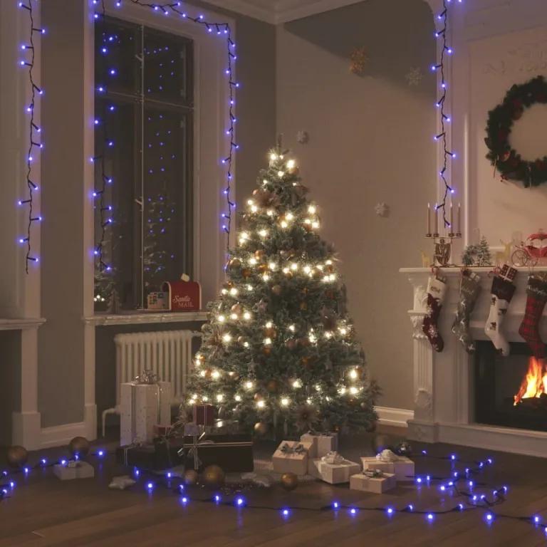 Weihnachtsbaum Beleuchtung LED-Lichterkette mit 600 LEDs Blau 60 m PVC