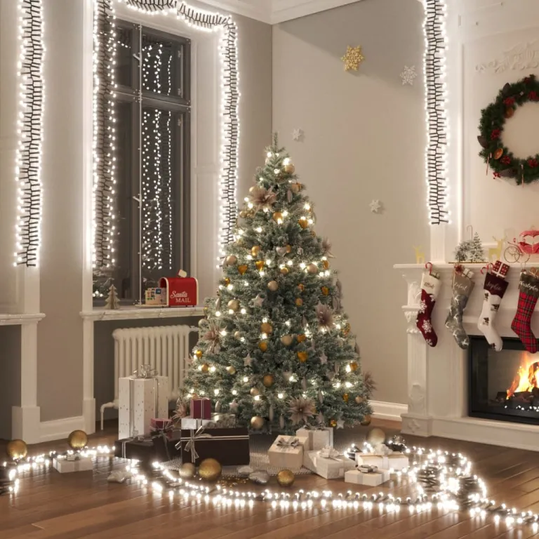 Weihnachtsbaum Beleuchtung LED-Lichterkette mit 400 LEDs Kaltwei 8 m PVC