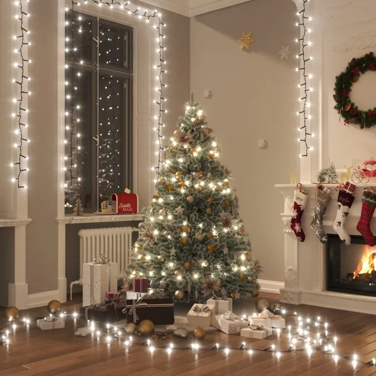 Weihnachtsbaum Beleuchtung LED-Lichterkette mit 1000 LEDs Kaltwei 10 m PVC