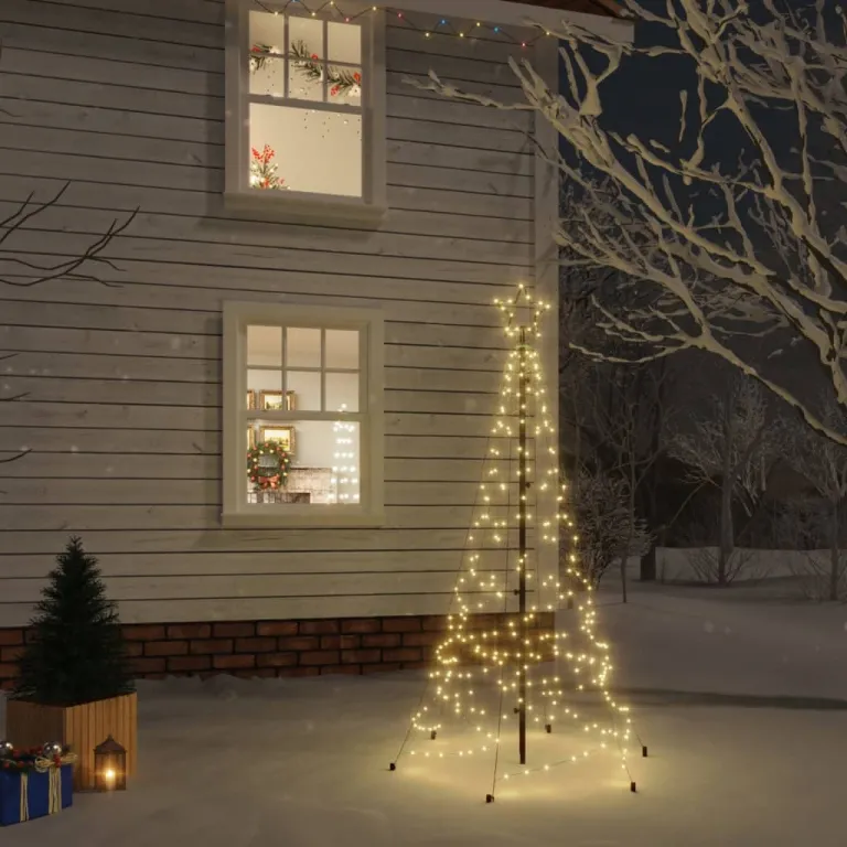 LED-Weihnachtsbaum mit Erdngeln Warmwei 200 LEDs 180 cm