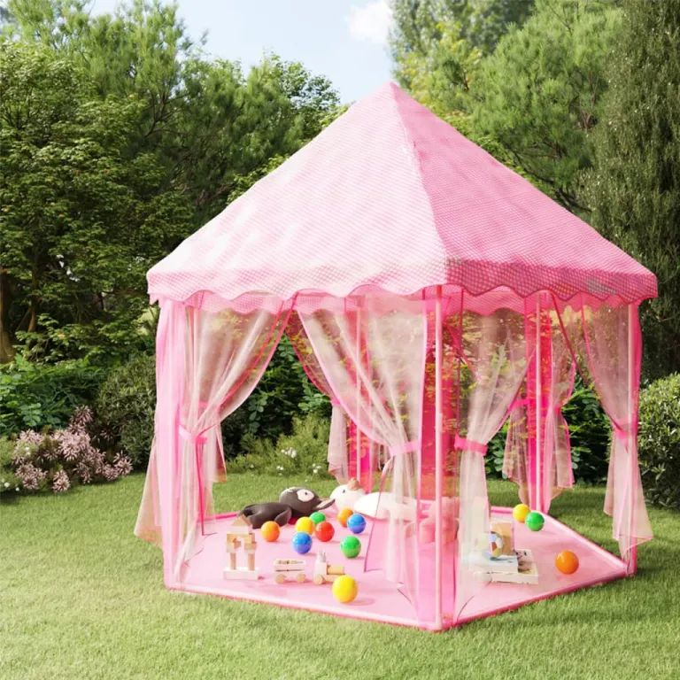Prinzessin-Spielzelt mit 250 Bllen Rosa 133x140 cm Kinderzelt