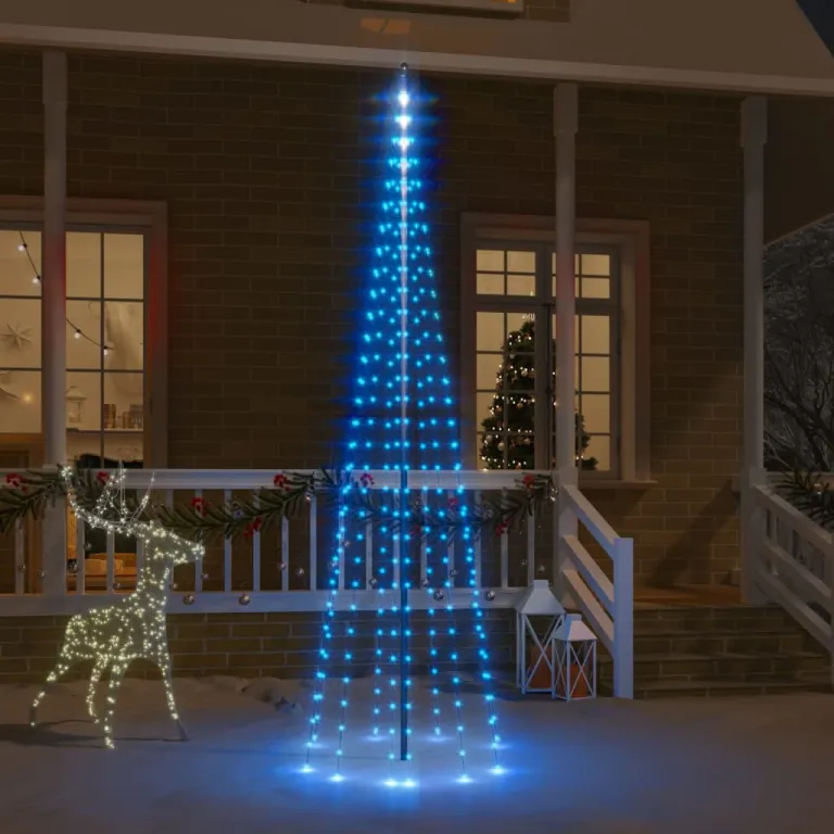 LED-Weihnachtsbaum fr Fahnenmast Blau 310 LEDs 300 cm