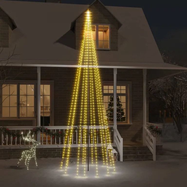 LED-Weihnachtsbaum fr Fahnenmast Warmwei 732 LEDs 500 cm