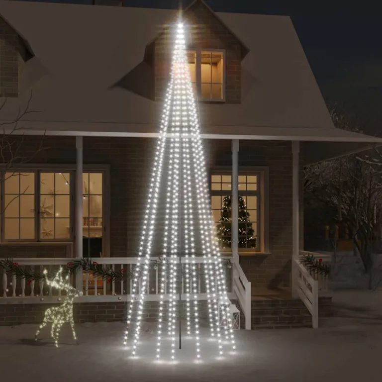 LED-Weihnachtsbaum fr Fahnenmast Kaltwei 732 LEDs 500 cm