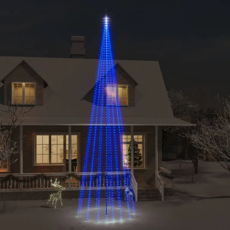 LED-Weihnachtsbaum fr Fahnenmast Blau 1134 LEDs 800 cm