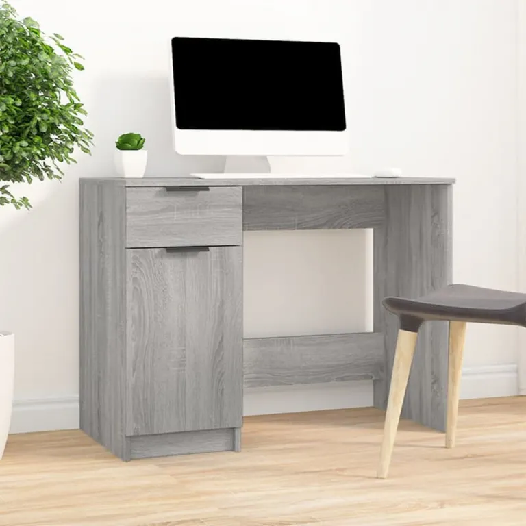 Schreibtisch Computertisch Grau Sonoma 100x50x75 cm Holzwerkstoff
