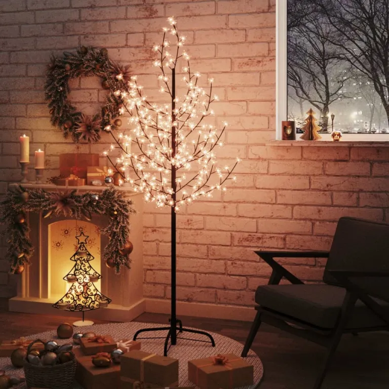 LED-Baum mit Kirschblten Warmwei 200 LEDs 180 cm