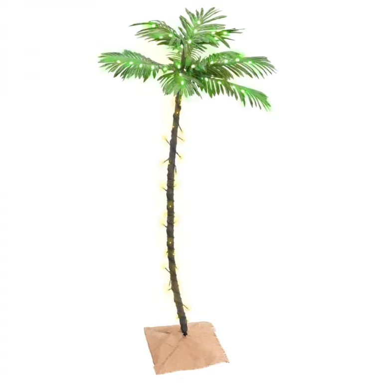 Knstliche Palme mit 88 LEDs Warmwei 150 cm