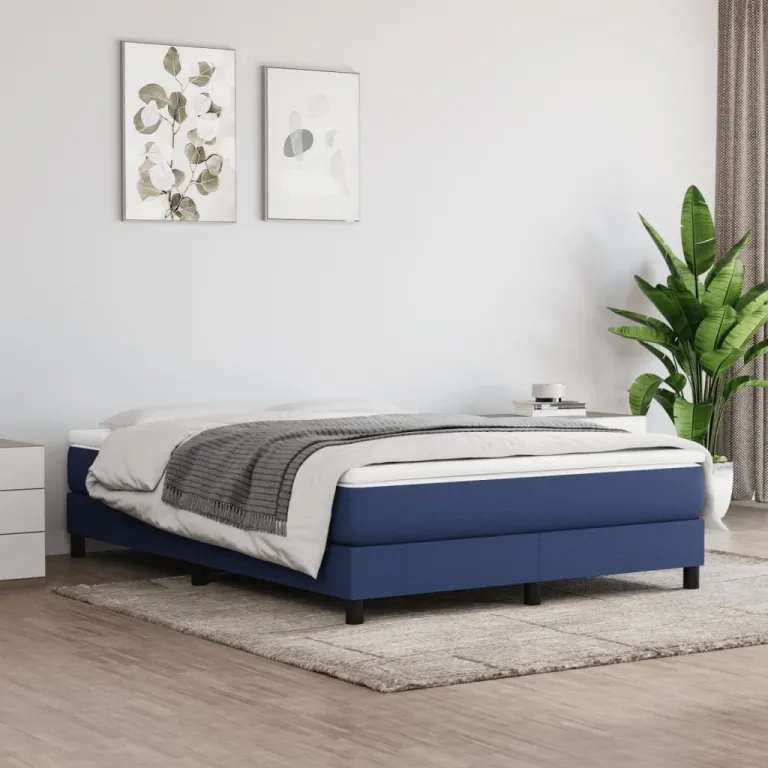 Taschenfederkernmatratze Blau 140x200x20 cm Stoff Federkern Matratze Bett