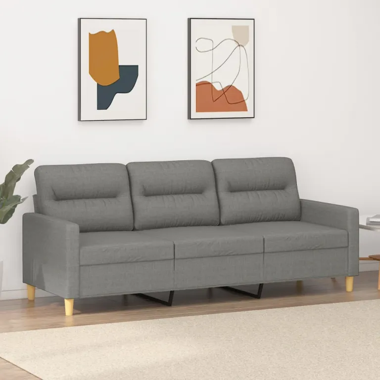 3-Sitzer-Sofa Dunkelgrau 180 cm Stoff Couch