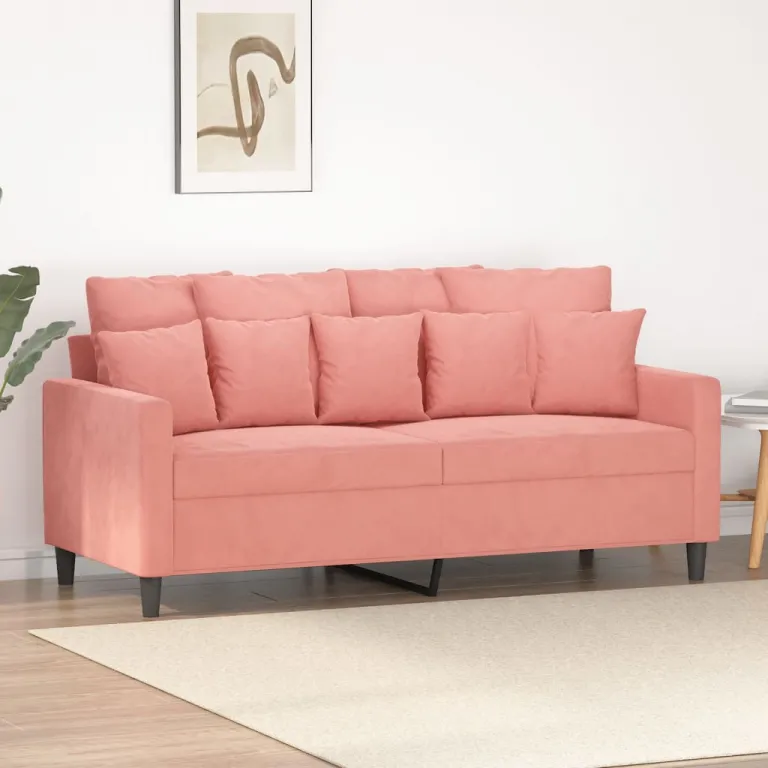 2-Sitzer-Sofa Rosa 140 cm Samt Couch