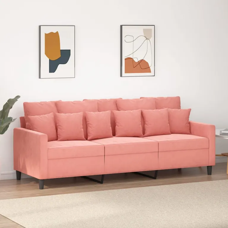 3-Sitzer-Sofa Rosa 180 cm Samt Couch
