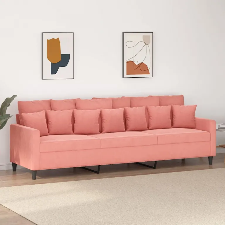 3-Sitzer-Sofa Rosa 210 cm Samt Couch