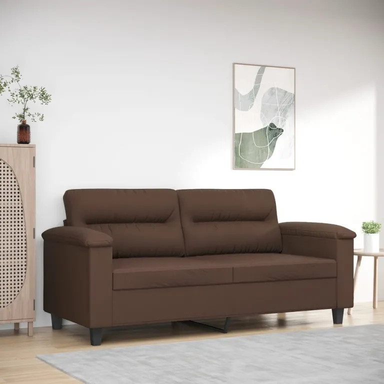2-Sitzer-Sofa Braun 140 cm Kunstleder Couch