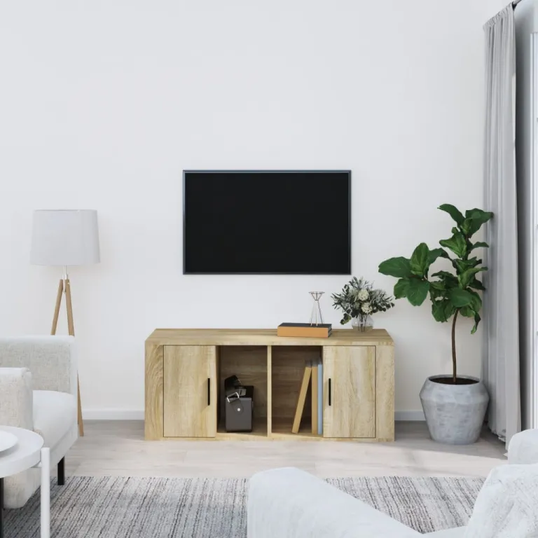 TV-Schrank Sonoma-Eiche 100x35x40 cm Holzwerkstoff Lowboard Fernseher