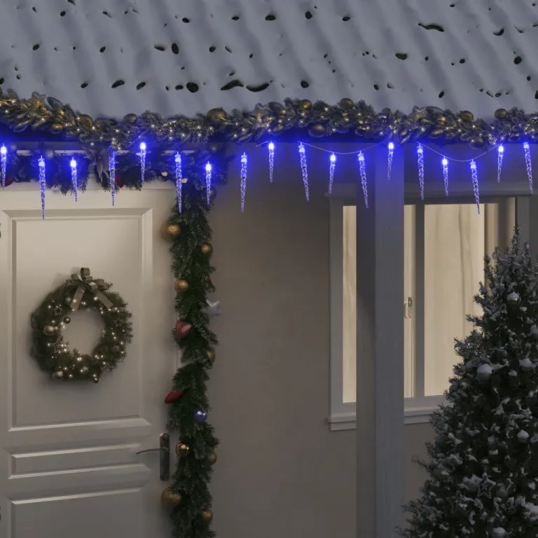 Eiszapfen-Lichterkette 200 LEDs Blau 20 m Acryl PVC Auenbereich