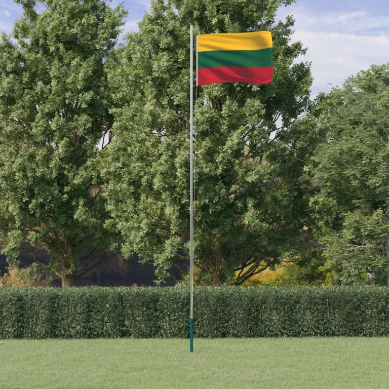 Flagge Litauens mit Mast 6,23 m Aluminium