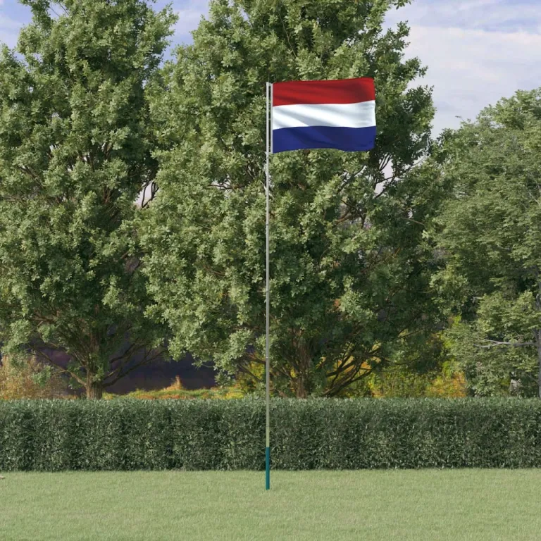 Niederlndische Flagge mit Mast 5,55 m Aluminium
