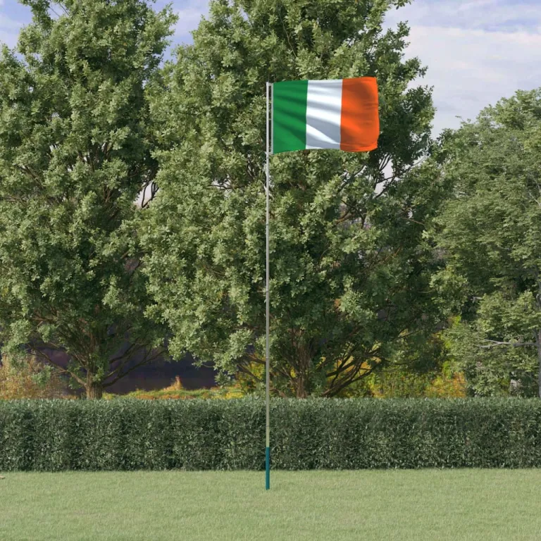 Flagge Irlands mit Mast 5,55 m Aluminium Fahnenmast