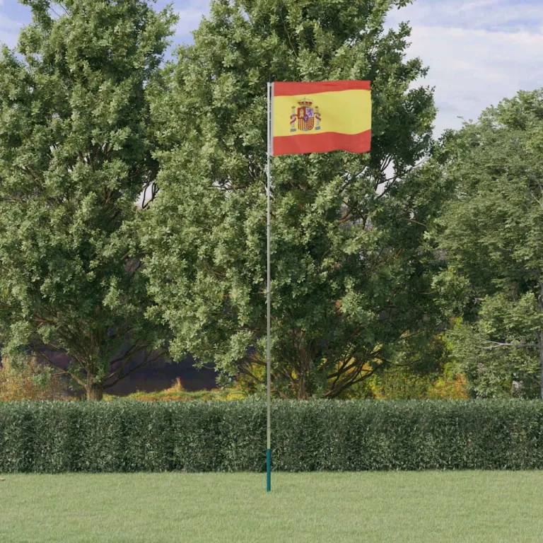 Flagge Spaniens mit Mast 5,55 m Aluminium