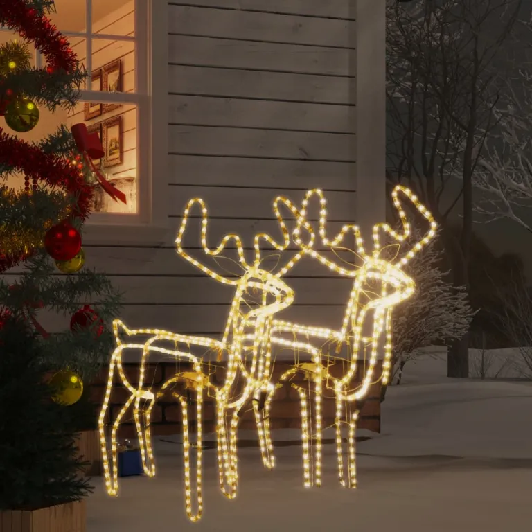 Rentier-Silhouetten mit bewegenden Kpfen 2 Stk. Warmwei Weihnachten Winter