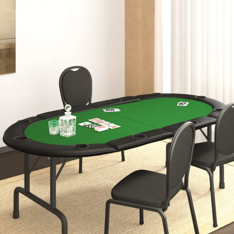 Poker-Tischauflage Klappbar 10 Spieler Grn 208x106x3 cm