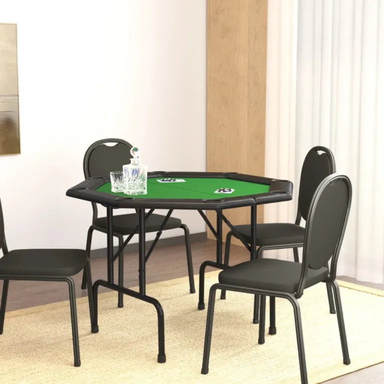 Pokertisch Klappbar 8 Spieler Grn 108x108x75 cm