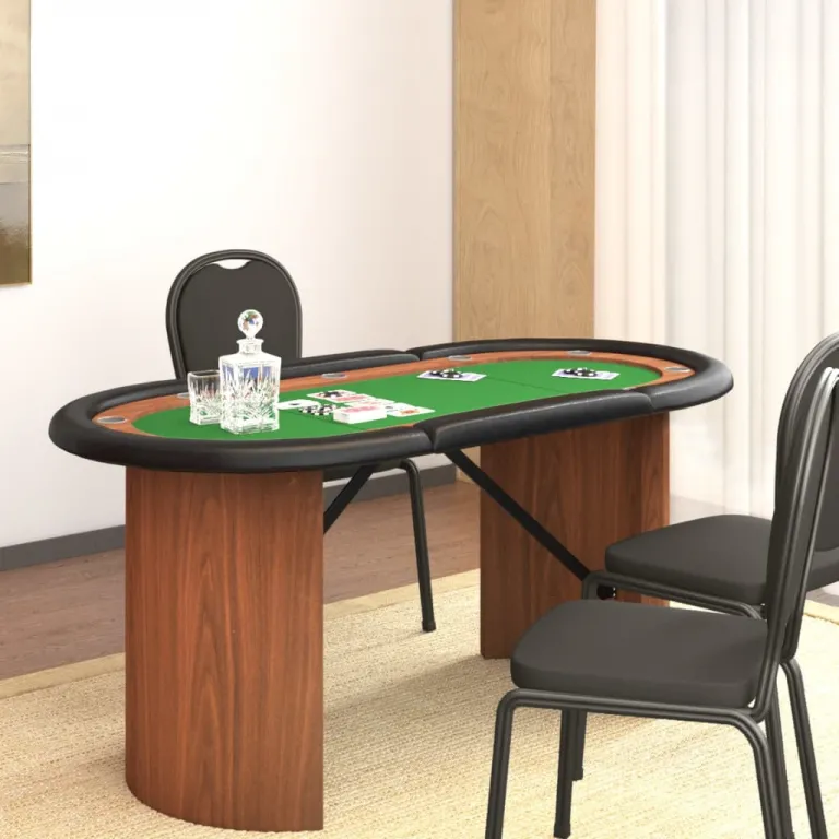 Pokertisch 10 Spieler Grn 160x80x75 cm