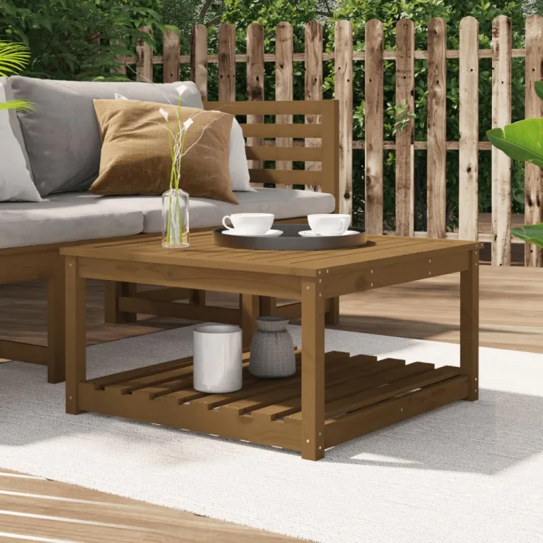 Gartentisch Honigbraun 82,5x82,5x45 cm Massivholz Kiefer Couchtisch Sofatisch Lo