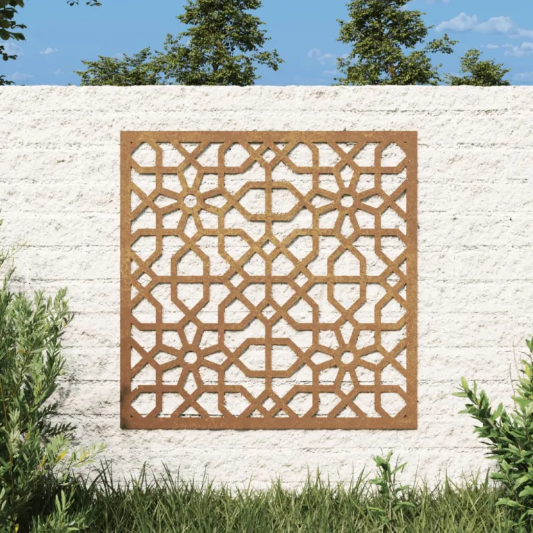Garten-Wanddeko 55x55 cm Cortenstahl Maurisches Design Gartendekoration