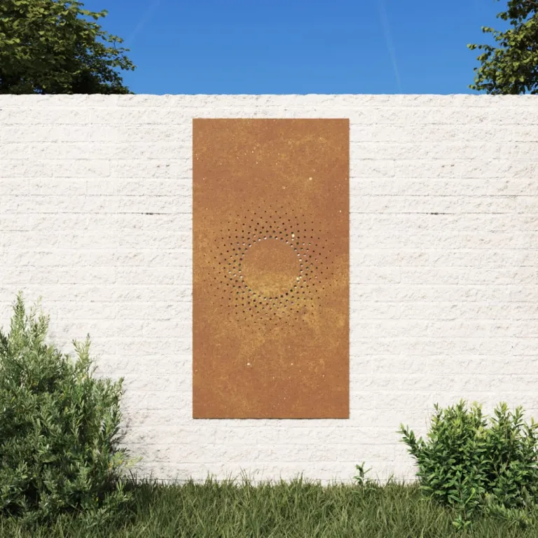 Garten-Wanddeko 105x55 cm Cortenstahl Sonne-Design Gartendekoration