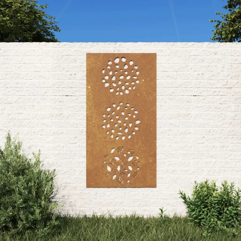 Garten-Wanddeko 105x155 cm Cortenstahl Blatt-Design Gartendekoration