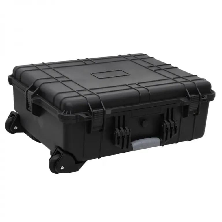 Flugkoffer mit Rollen Schwarz 63x50x23 cm Kunststoff Kameratasche