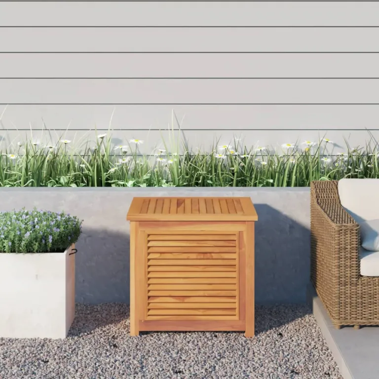 Gartenbox mit Beutel 60x50x58 cm Massivholz Teak