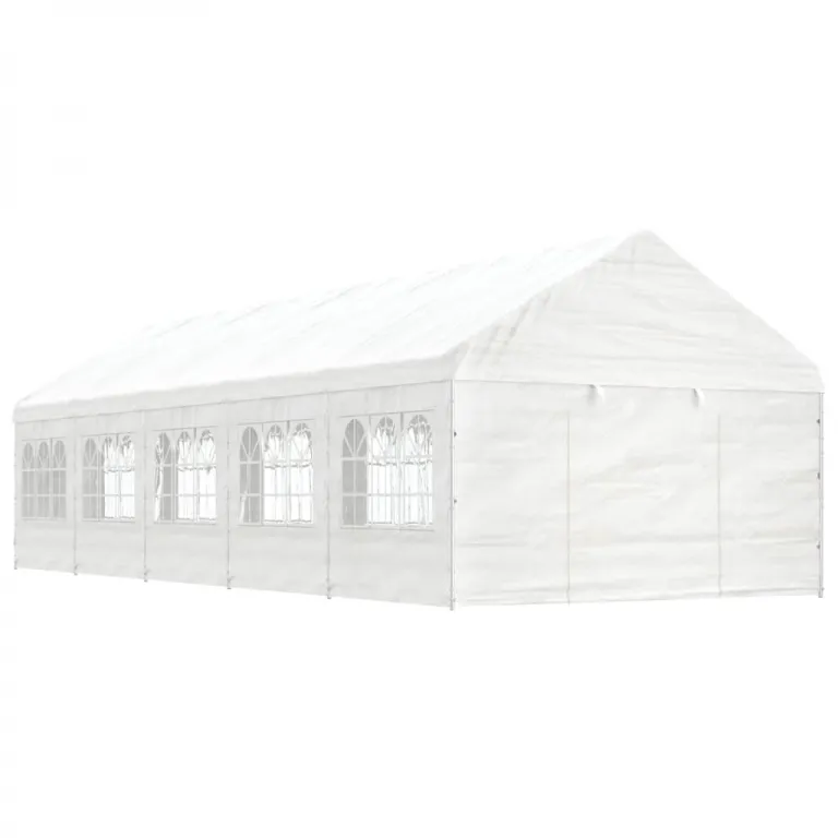 Pavillon mit Dach Wei 11,15x4,08x3,22 m Polyethylen Garten Partyzelt