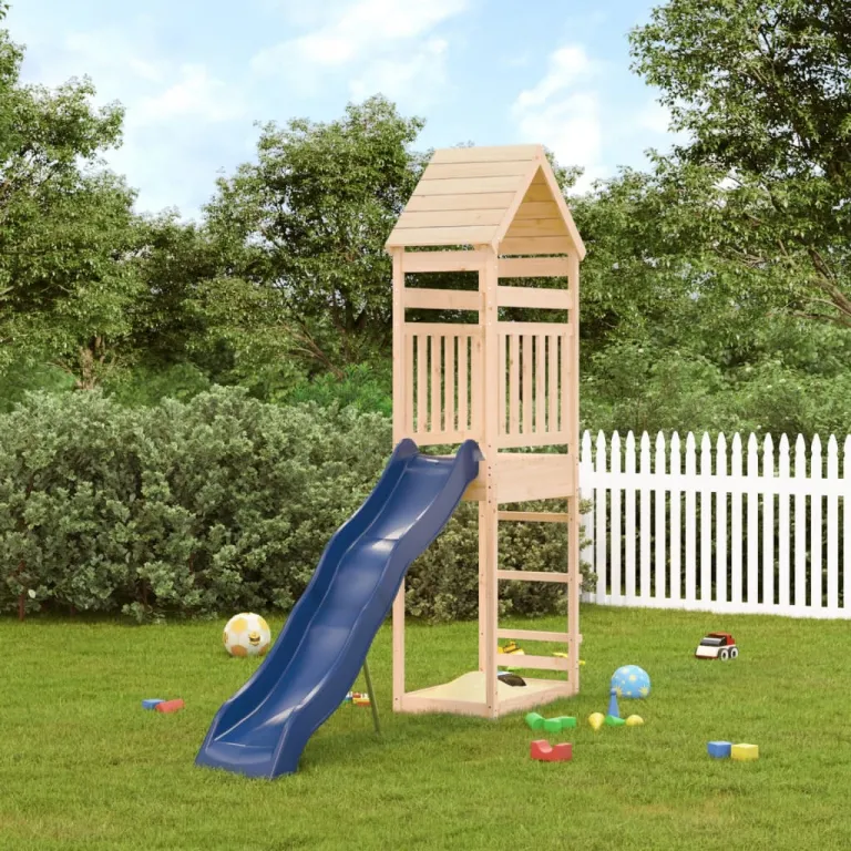 Spielturm Massivholz Kiefer Rutsche Garten Kinder Spielen Holz