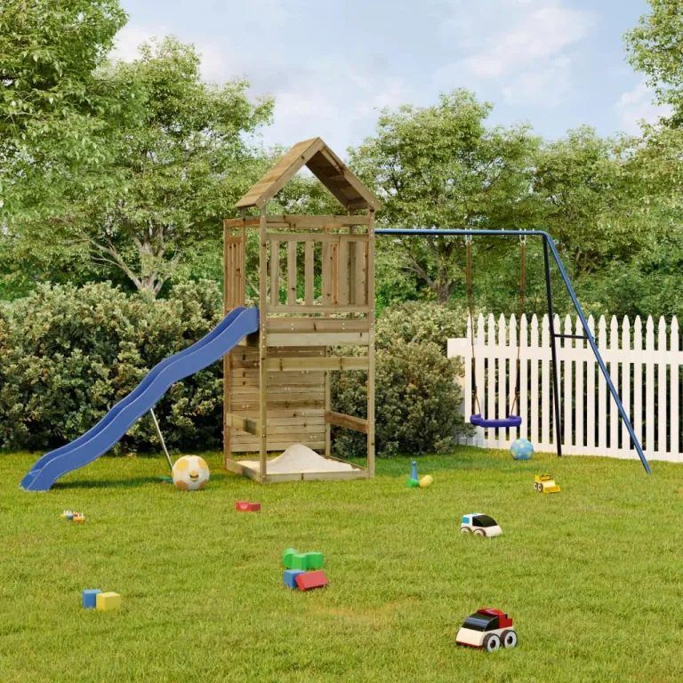 Spielturm Imprgniertes Kiefernholz Kinder Garten Kletterturm Schaukel