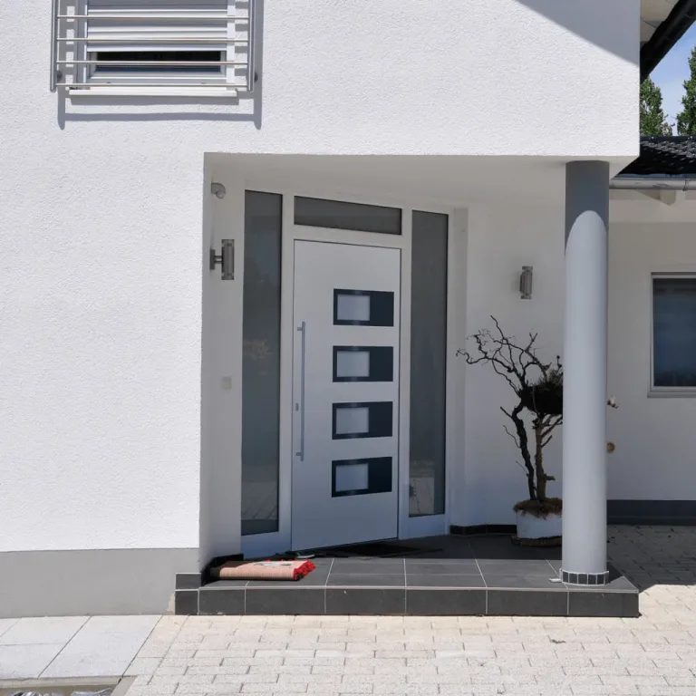 Haustr Wei 100x200 cm Aluminium und PVC Haus Eingangstr