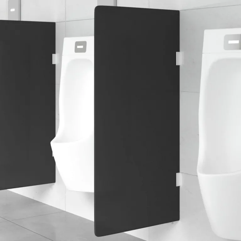 Urinal-Trennwand Wandmontage Schwarz 90x40 cm Hartglas