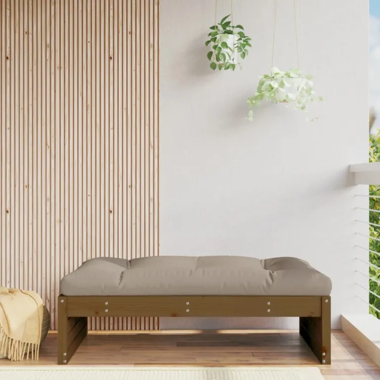 Gartenhocker Honigbraun 120x80 cm Massivholz Kiefer Auenbereich Lounge Couch
